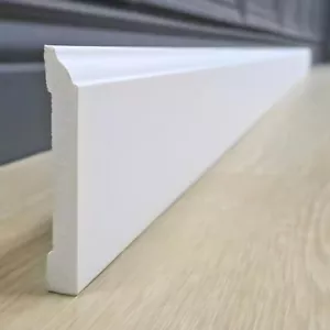 Ducale - Battiscopa Bianco in Polimeri Duri (Misure 200x8,1x1 cm) Zoccolo Facile - Afbeelding 1 van 6