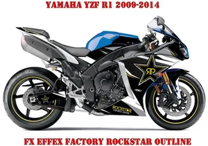 KIT GRÁFICO DE DECORACIÓN DE FÁBRICA FX EFFEX YAMAHA YZF R1 Y R6 ROCKSTAR ESQUEMA B - Imagen 1 de 6