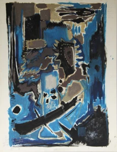 Daniel SCIORA - Peinture originale - Gouache -Fleurs au vase bleu - Imagen 1 de 3