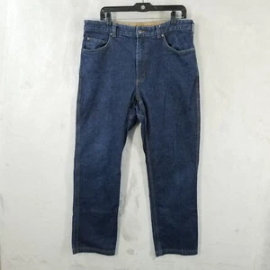 Duluth Jeans Men Size 35x30 Flex Ballroom Blue Cotton Denim Relaxed Workwear - Picture 1 of 11