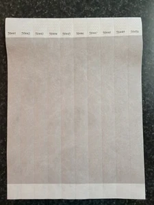 100 3/4" SILBER TYVEK ARMBÄNDER, ARMBÄNDER FÜR VERANSTALTUNGEN, PAPIERARMBÄNDER - Bild 1 von 1