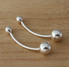 925 Sterling Silver Stick Pearl 6mm Style Drop Dangle Ball Stud Scroll Earrings