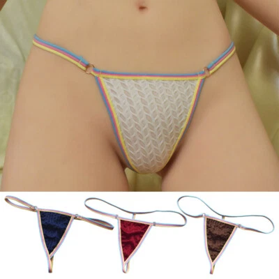 Women Thongs Micro G-strings Tempting Underwear Bikini T-back Panties Lingerie ↷ - Bild 1 von 4