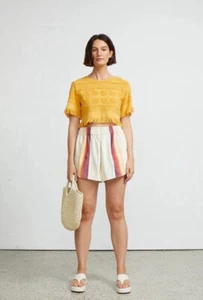 Lucy Folk Swell Top Towelling Short Sleeve Cropped Top S SOLD OUT COLOUR - Picture 1 of 6