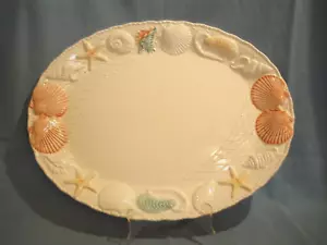 Vintage SEA CATCH Sammlung große ovale Servierplatte Japan Himark Muschel Ozean - Bild 1 von 3