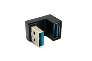 USB 3.0 Adattatore Tipo A Spina A Presa U Turn 180° Angolo Cavo Nero - Picture 1 of 4