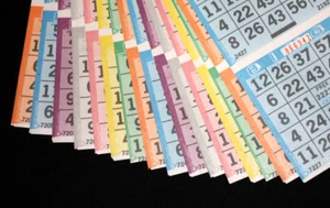 Hojas de tarjetas de papel bingo 3 en 16 tinte azul - 10 paquetes - Imagen 1 de 3