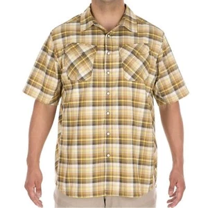 5.11 TACTICAL Men’s Short Sleeve Slipstream Covert Shirt L Bronze Plaid Snaps - Picture 1 of 16