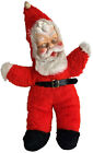 Vintage 18" Rushton Style Rubber Face Plush Stuffed Santa 19” 1960s Era Toy Xmas
