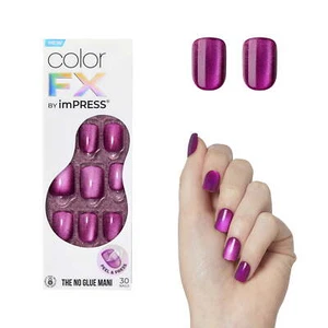 imPRESS Color FX Press on Nails, Levels, Pink, Short Squoval, 30 Count - Picture 1 of 12