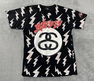 Stussy USA Tribe 8 Ball Shirt Mens Small T Shirt Black White Streetwear Cotton - Picture 1 of 20