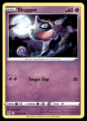 Shuppet 072/196 SWSH11: Lost Origin - Image 1 of 2