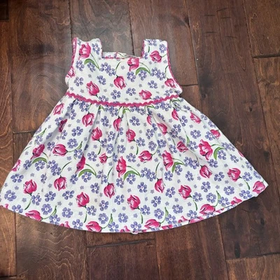 Vestido Vintage Pequeño Pasos Niñas 2T Floral Manga Corta Verano Cuello Cuadrado Foto 1 de 4