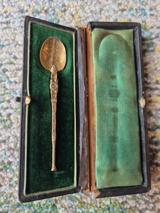 Edward VII Anointing Spoon Silver Gilt in Original Box - Picture 1 of 6