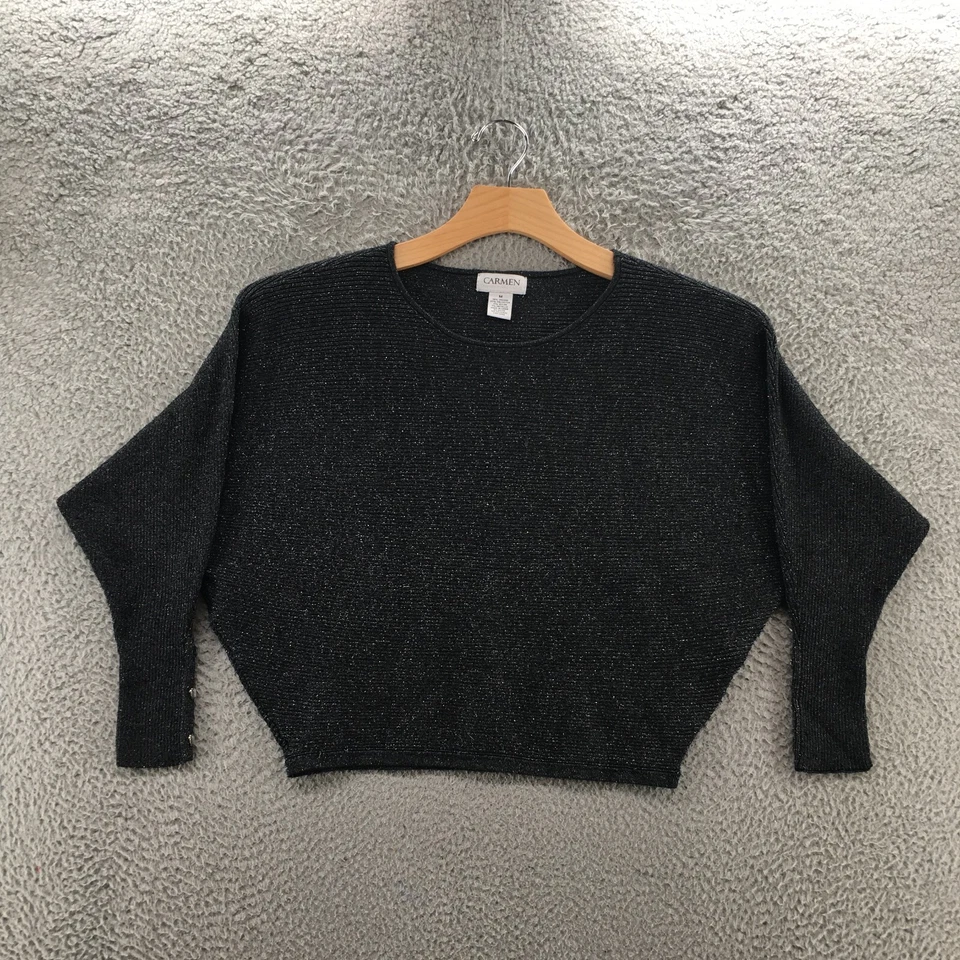 Женский пуловер Carmen средний серый с длинным рукавом летучая мышь пуловер повседневный вязаный - Изображение 1 из 4