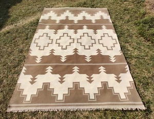 5x8 Wool Navajo Rug Southwest Style Area Rug Native boho Kilim Rug - Picture 1 of 15