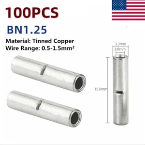 100 piezas de conectores de cable de férula de cobre desnudo 22-16AWG terminales de empalme de engarce - Imagen 1 de 3