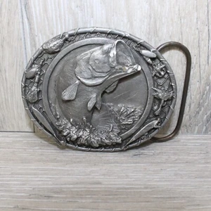 Vintage 80's Bass Fish Commemorative 1986 Bergamot Brass Works Belt Buckle - Picture 1 of 7