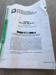 PIEZAS DE FUNCIONAMIENTO COMPRESOR DE AIRE INGERSOLL RAND 600-900 CFM MANTENIMIENTO. LIBRO MANUAL - Imagen 1 de 4