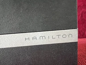🔴 HAMILTON scatola orologio legno nero con cuscino custodia cofanetto - Imagen 1 de 7