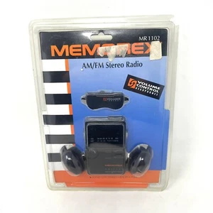 Vintage Memorex MR 1102 Portable Pocket AM/FM Stereo Radio W/ Headphones NOS - Picture 1 of 5