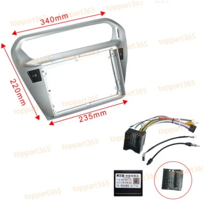 Cuadro estéreo de radio de coche de 9 pulgadas panel de fascia con arnés para PEUGEOT 301 2014~18 Foto 1 de 4