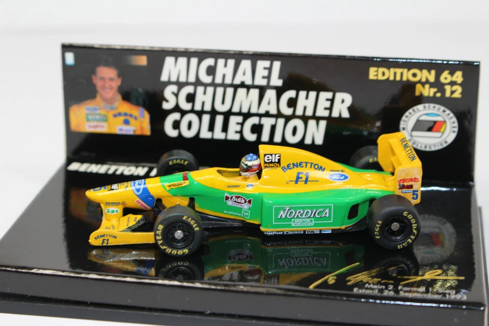 mi775, Minichamps Nr. 12 Benetton Ford B193 Michael Schumacher #5 1993 OVP 1:64 - Bild 1 von 4