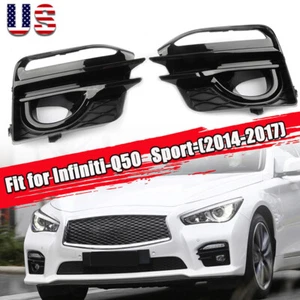 For Infiniti Q50 Sport 2014 2015-2019 Front Fog Light Cover Grille Trim Bezel - Picture 1 of 8