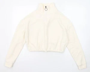 Brave Soul Womens Ivory Polyester Blend Sweatshirt Size XS Zip - Quarter-Zip - Picture 1 of 10