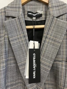 KARL LAGERFIELD PARIS L.T.S Ladies Checked Trousers Suit Size UK 10 Brand New - Picture 1 of 7