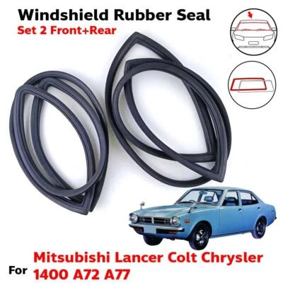 For Mitsubishi Lancer Dodge Colt 1400 A72 A77 Windshield Rubber Front Rear Pair - Image 1 of 4