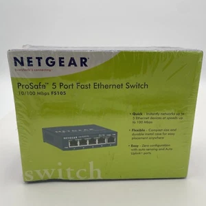 NETGEAR ProSafe 5-portowy przełącznik Fast Ethernet (FS105) | NOWY ZAPIECZĘTOWANY uszkodzenie pudełka zobacz - Zdjęcie 1 z 9