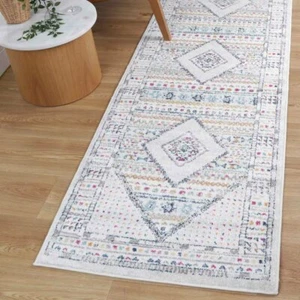 Rothbury Aztec Medallion Distressed Colourful Transitional Rug Runner - 80x300cm - Picture 1 of 7