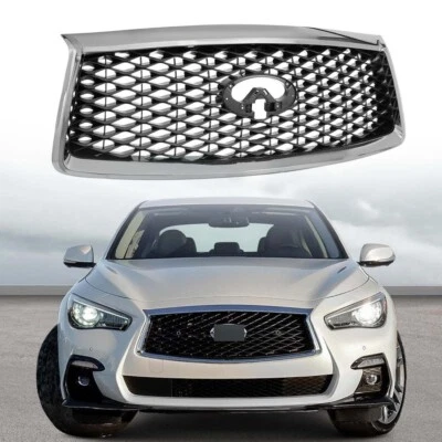 Parrilla delantera parachoques malla ventilación rejilla orificio cámara apto para Infiniti QX80 2018-2021 Foto 1 de 4