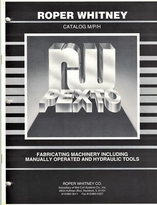Catálogo Roper Whitney M/P/H de 1984 Foto 1 de 2