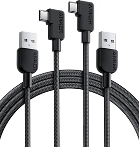 Câble [2 Pack 6Ft], Câble Tressé USB A vers USB C Angle Droit, Durable 90 Degrés  - Photo 1 sur 12