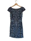 ADRIANNA PAPELL Women's Beaded Cap Sleeve Cocktail Dress Size: US2