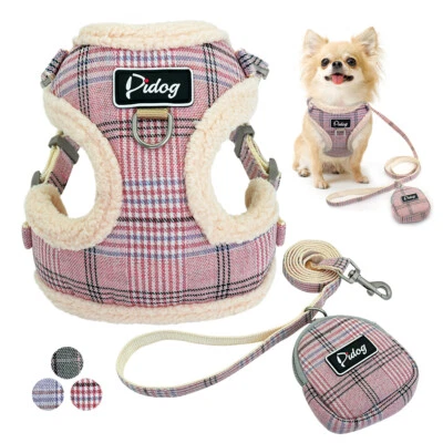 Front Leadng Dog Harness and Lead Set with Treat Bag Warm Cat Puppy Vest Jacket - image 1 of 4