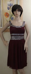 NEW W DEFECTS PATRA silk raspberry sleeveless beaded detail dress, size 12 - Picture 1 of 11