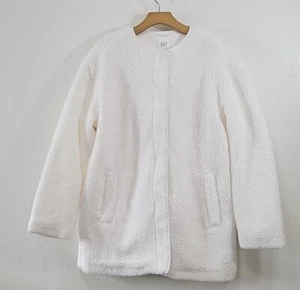 NWT, Gap sherpa cream fleece coat women's size medium - Picture 1 of 10