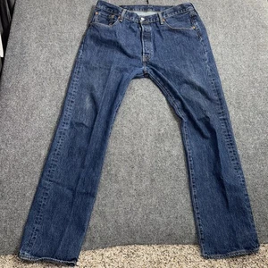 Levi's Herren 501 Button Fly Jeans 38/34 Dark Denim Straight Leg bequem - Bild 1 von 7