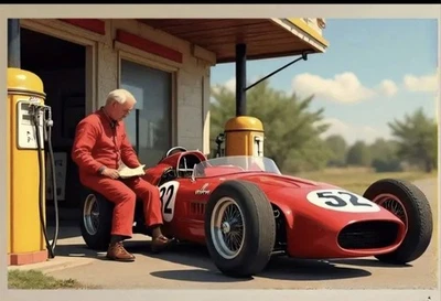 F1-Ferrari-2D- Banner/Póster Bandera Bandera 150x205 Carreras Leyenda Historis6661 Foto 1 de 4