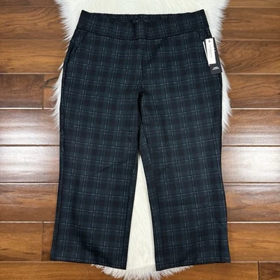 Liverpool Womens Size Petite XL Green Tartan Plaid Mabel Stovepipe Pull On Pants - Image 1 of 4