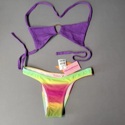 Cia Maritima Bikini Swimsuit Womens Small 38 Top Bottom Brazilian Beach Swimwear - Image 1 of 4