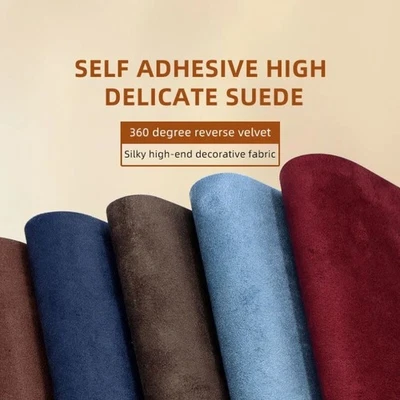 Self Adhesive Suede Fabric Sticky Velvet Liner Roll for Car Interior Modificatio - Image 1 of 4