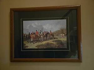 J.F. Herring Sen 1858 print The Meet Fox Hunting Scene Matted And Framed 28"x22" - Picture 1 of 11