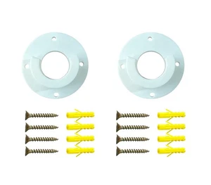 2pcs Rod Holder Closet Wardrobe Flange Set Shower Rod Holders For Wall - Picture 1 of 4