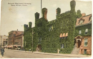 ANTIQUE 1913 POSTCARD 2ND REGIMENT ARMORY GOFFE STREET NEW HAVEN CONNECTICUT - Picture 1 of 23