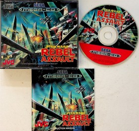 STAR WARS REBEL ASSAULT Sega MEGA-CD Game COMPLETE With Booklet PAL 1993 Rare NM