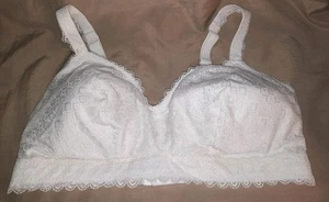 Auden White Lace Unlined Bralette Removable Pads Wireless 1X - Picture 1 of 4